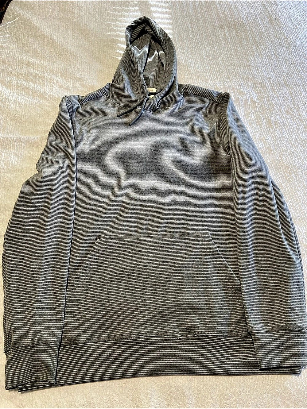 Avalanche Striped Pullover Hoodie Gray Size Small